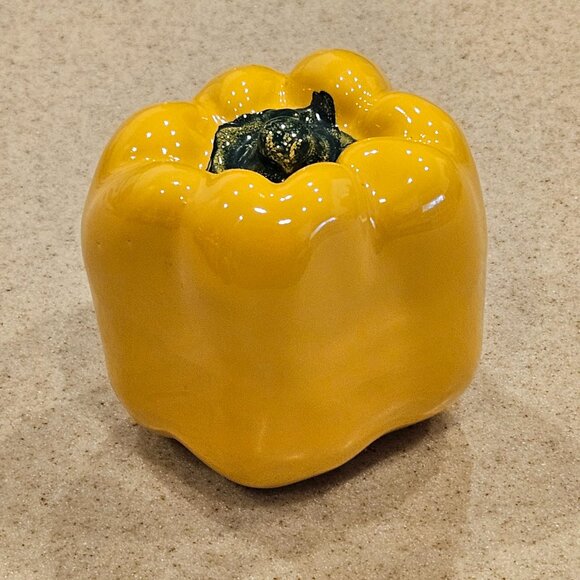 VINTAGE HANDPAINTED CERAMIC PEPPER MAJOLICA DECOR DISPLAY VEGETABLE VIETRI ITALY - Picture 2 of 8